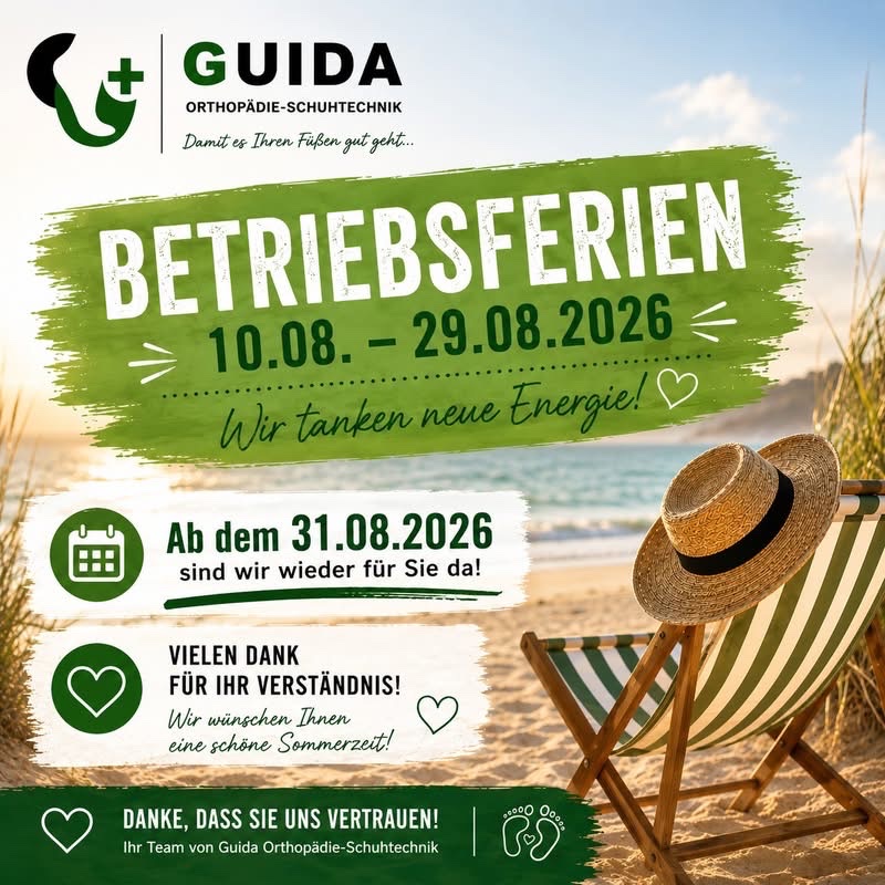 Betriebsferien vom 10. bis 29. August 2026. Ab dem 31. August 2026 sind wir wieder für Sie da. Vielen Dank für Ihr Verständnis.
