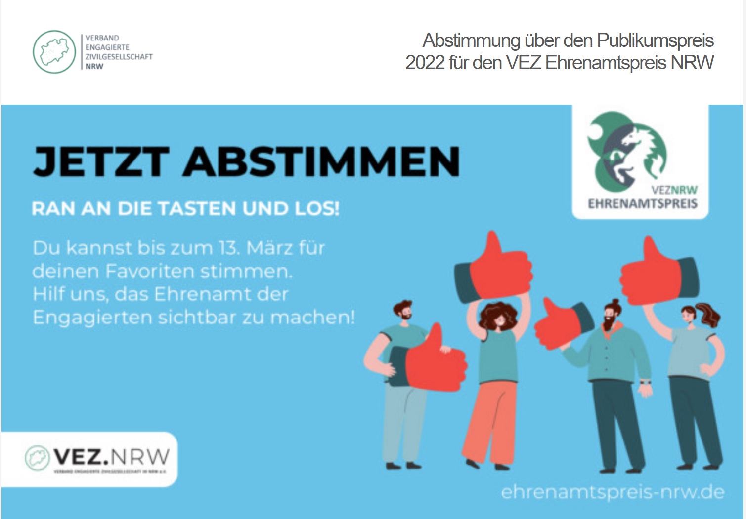 Jetzt beim Ehrenamtspreis NRW für Schule für Isselburg e.V. stimmen